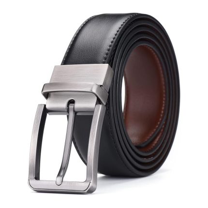 Mens reversible leather belt for formal dress