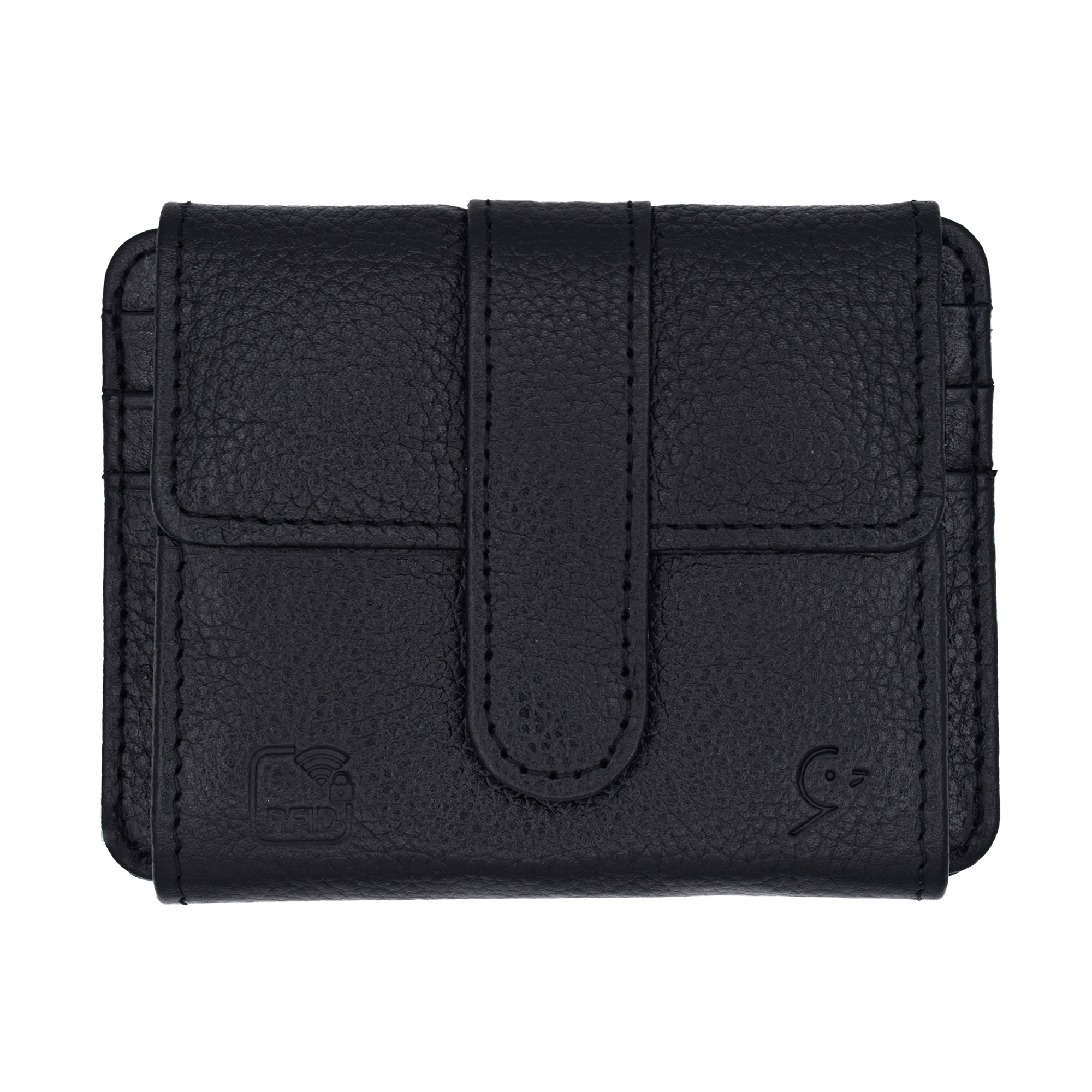 1 Slim Wallet, RFID Blocking, 6 Cards, ID Window, Cash Coins, Magnet Closure, Real Leather - Image 1